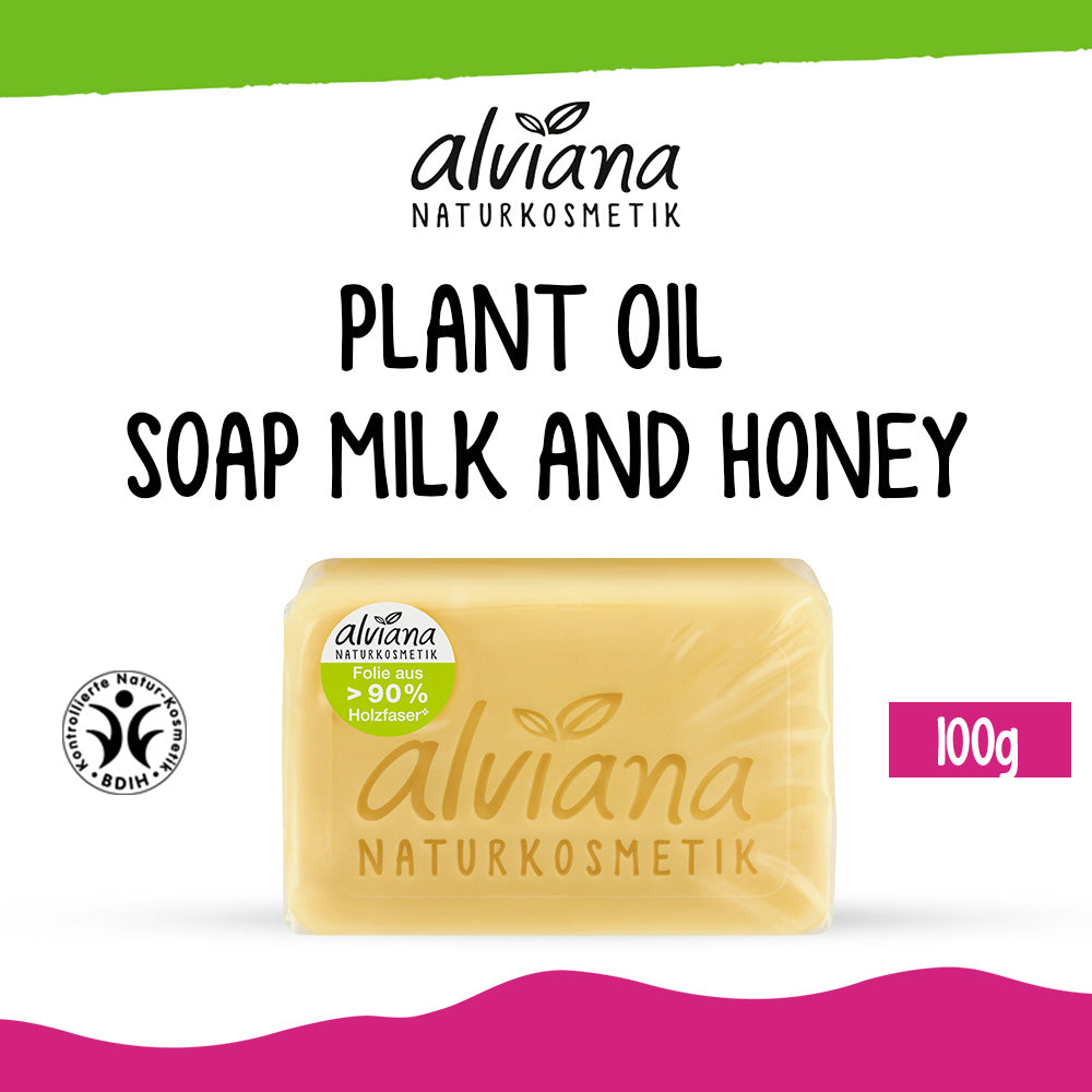 ALVIANA Plant Oil Soap Milk and Honey, 100 g