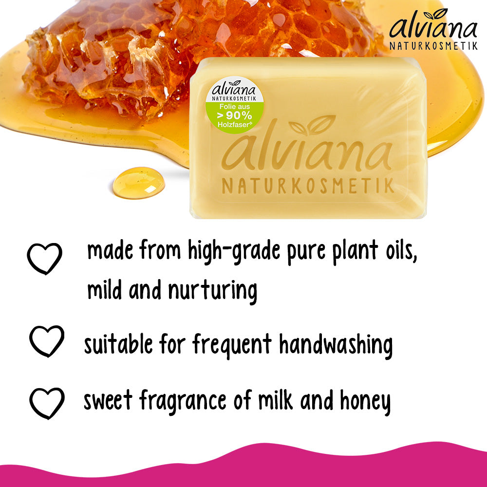 ALVIANA Plant Oil Soap Milk and Honey, 100 g