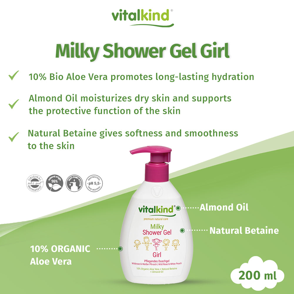 VITALKIND Girl Milky Shower Gel, 200 ml