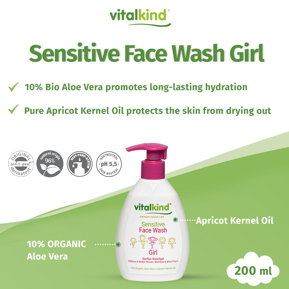 VITALKIND Girl Sensitive Face Wash, 200 ml
