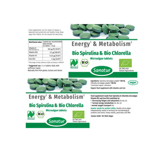 BioSpirulina & BioChlorella Sanatur Naturland approx. 750 tablets = 300 g