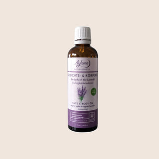 Ayluna Face & Body Oil Bio-Jojoba & Bio-Lavender (75ml Glass Bottle)