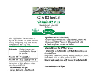 Vitamin K2 Plus 90 Sanatur capsules (27 g) best before 30.06.2027