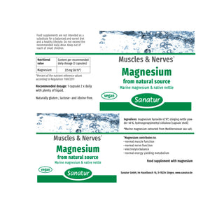 Magnesium, 180 capsules (99 g), Sanatur