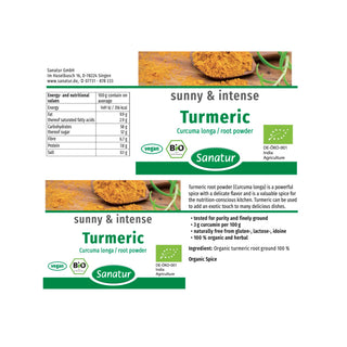 Tumeric SUNNY & INTENSE  Sanatur ORGANIC, 160 g powder