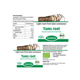Yams root, ORGANIC, Sanatur 60 Capsules (33 g) Set x2