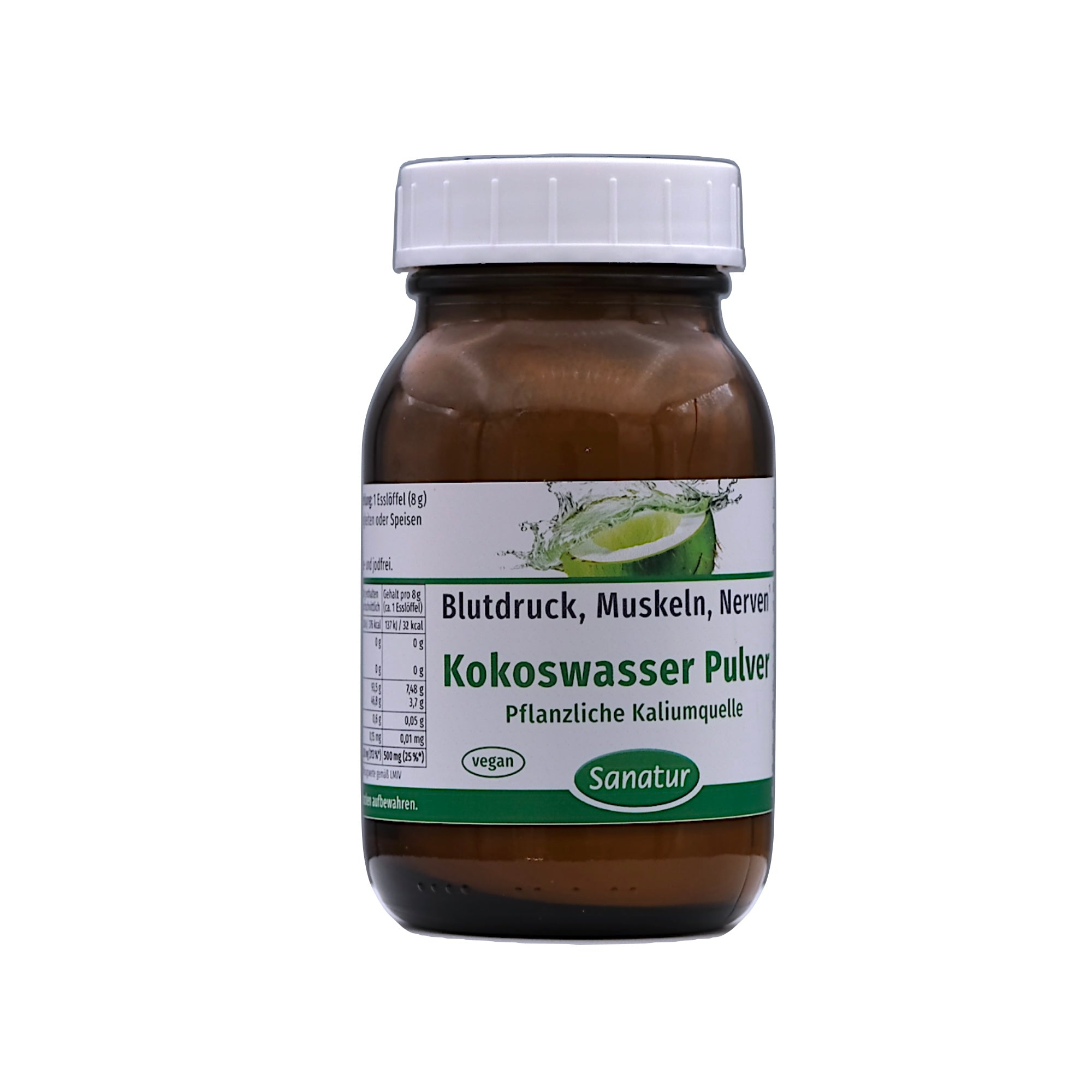 Coconut water powder BLOOD PRESSURE, NERVES, MUSCLES  Sanatur,  180 g Powder
