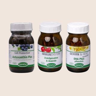 Vegan Healthy Eyes Collection: Astaxanthin, ZincSpirulina Acerola, DHA Plus