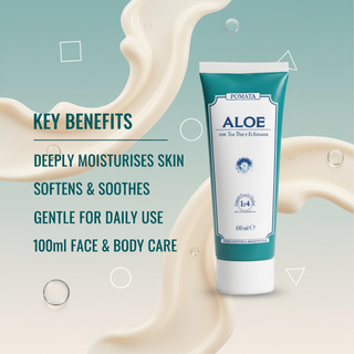 Aloe Vera Ointment 100ml key benefits: deeply moisturises skin, softens and soothes, gentle for daily use, face and body care