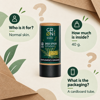 GRN For Men 40 g deodorant stick for normal skin in a cardboard tube
