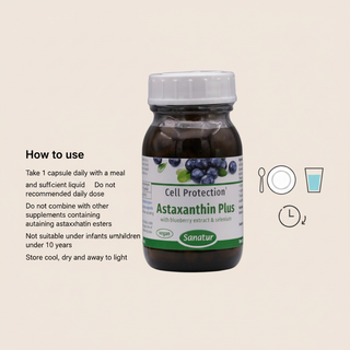 Sanatur Astaxanthin Plus daily use and storage guidance