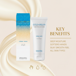 Argan Oil Hand Cream 75ml benefits: deep moisture, softens hands, silky smooth feel and suitable for all skin types