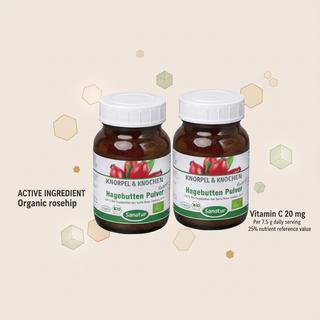 Sanatur Organic Rosehip product with active ingredient and vitamin C information