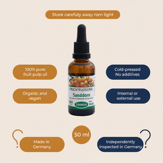Sanatur Organic Sea Buckthorn Fruit Pulp Oil pack size and product information