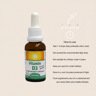 Sanatur Vitamin D3 Oil daily drop use and storage instructions