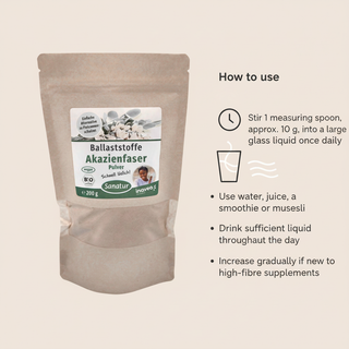 Sanatur organic acacia fibre serving and usage instructions