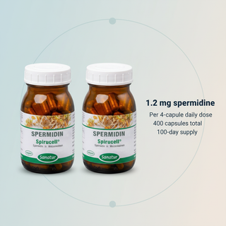 Sanatur Spirucell product with daily dose and supply information