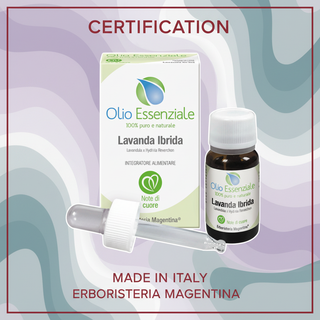 Pure Lavandin Essential Oil certification Made in Italy