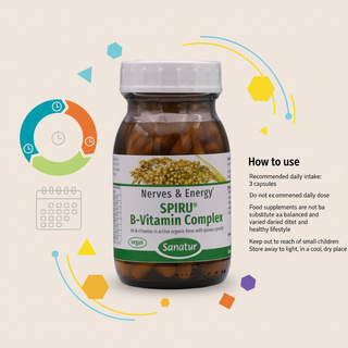 Sanatur SPIRU B Vitamin Complex daily intake and storage guidance