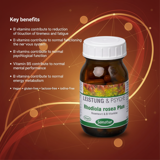 Sanatur Rhodiola Rosea Plus authorised B vitamin benefits