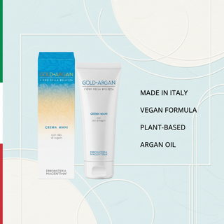 Argan Oil Hand Cream 75ml Made in Italy, vegan formula, plant-based and enriched with argan oil