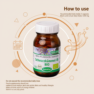 Sanatur Black Cumin Seed Oil recommended intake and storage guidance