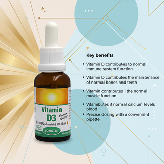 Sanatur Vitamin D3 Oil authorised vitamin D benefits and pipette dosing