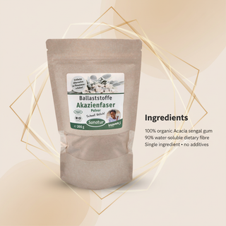Sanatur organic acacia fibre ingredient and soluble fibre information