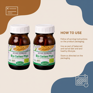Sanatur Bio Selen Plus bundle with label-based usage guidance