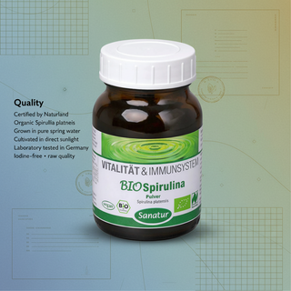 Sanatur BioSpirulina Naturland certification, cultivation and laboratory testing information