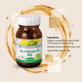 Sanatur organic evening primrose oil ingredients, GLA and linoleic acid information