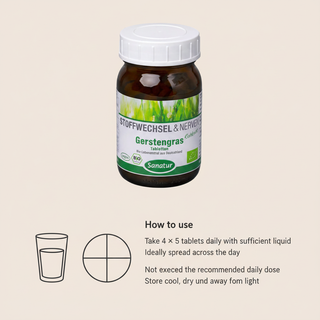 Sanatur organic barley grass serving and storage instructions
