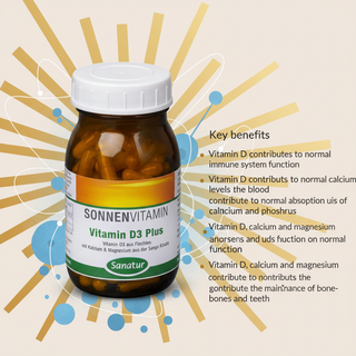 Sanatur Vitamin D3 Plus authorised vitamin D calcium and magnesium benefits