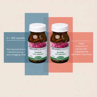 Sanatur Calcium 100% herbal bundle with concise product facts