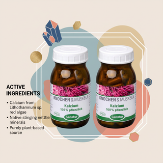 Sanatur Calcium 100% herbal bundle with active ingredient information