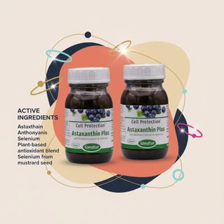Sanatur Astaxanthin Plus bundle with active ingredient information