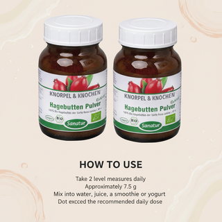 Sanatur Organic Rosehip product with usage information