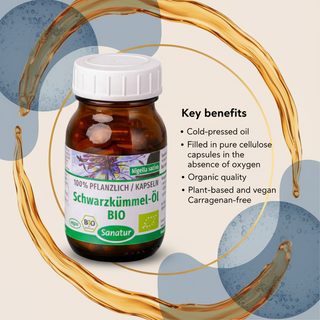 Sanatur Black Cumin Seed Oil cold pressed vegan product qualities