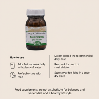 Sanatur CoEnzyme Q10 plus vitamin C daily use and storage instructions