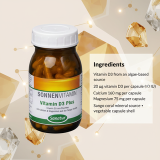 Sanatur Vitamin D3 Plus vitamin D3 calcium and magnesium ingredient information