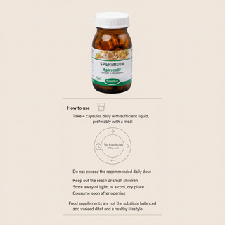 Sanatur Spermidine Spirucell daily use and storage instructions