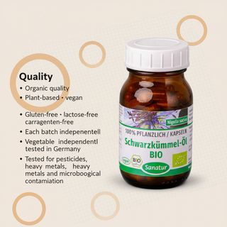 Sanatur Black Cumin Seed Oil organic quality and independent testing information