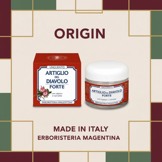 Devil's Claw Forte Balm origin Made in Italy