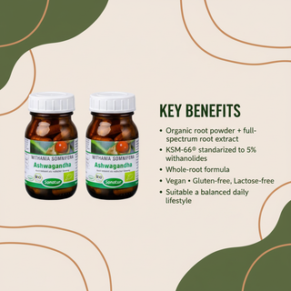 Sanatur Organic Ashwagandha KSM-66 bundle with formula benefits