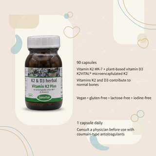 Sanatur Vitamin K2 Plus D3 serving size, vitamin content and product information