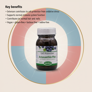 Sanatur Astaxanthin Plus selenium functions and dietary suitability