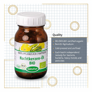 Sanatur organic evening primrose oil certification and independent testing information