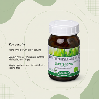 Sanatur organic barley grass nutritional values and dietary suitability