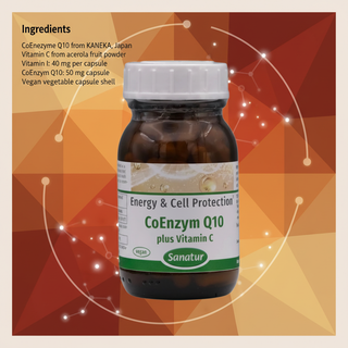 Sanatur CoEnzyme Q10 and vitamin C ingredient information