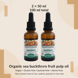 Sanatur sea buckthorn pulp oil product information card without a headline